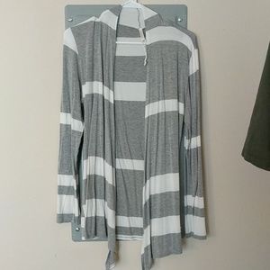 Grey and white flowy cardigan